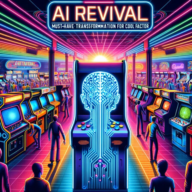Generate an eye-catching fun arcade, high-quality featured image prompt for a blog post about: AI Re