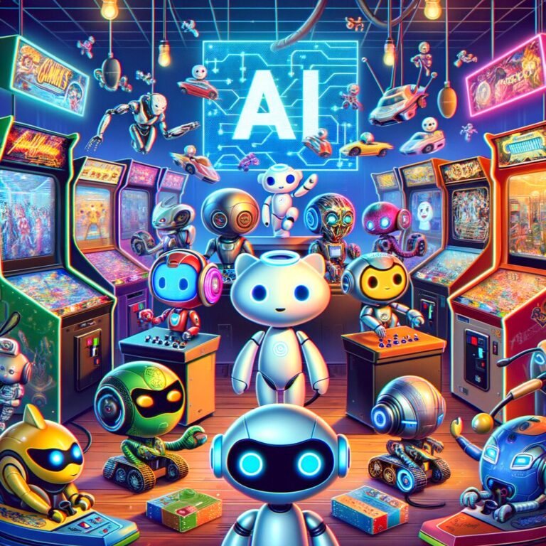 Generate an eye-catching fun arcade, high-quality featured image prompt for a blog post about: AI Ma