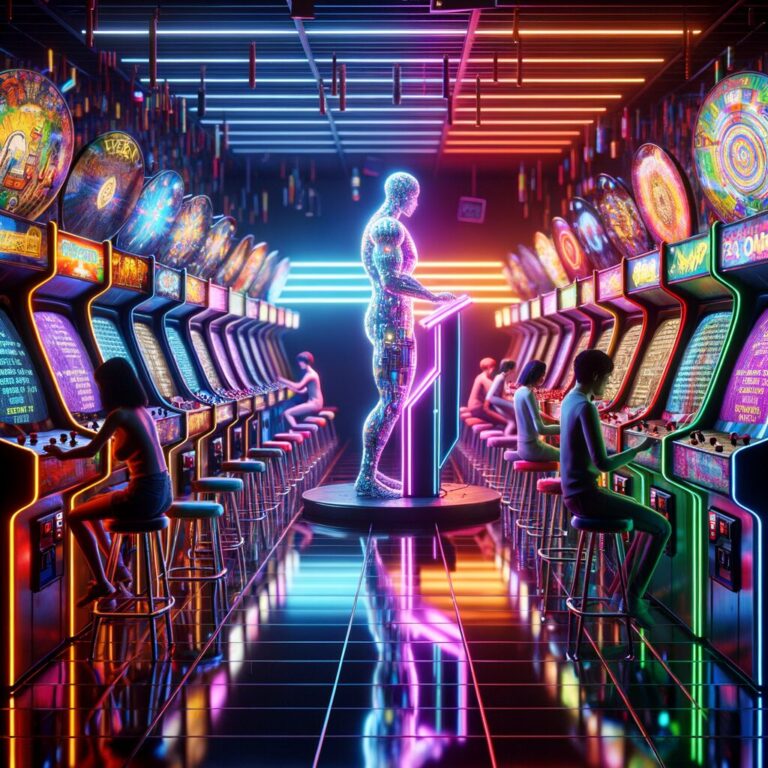 Generate an eye-catching fun arcade, high-quality featured image prompt for a blog post about: AI Ta