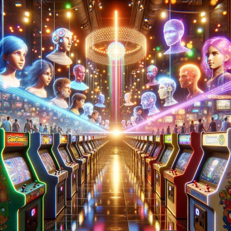 Generate an eye-catching fun arcade, high-quality featured image prompt for a blog post about: AI Av