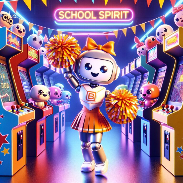 Generate an eye-catching fun arcade, high-quality featured image prompt for a blog post about: Chatb
