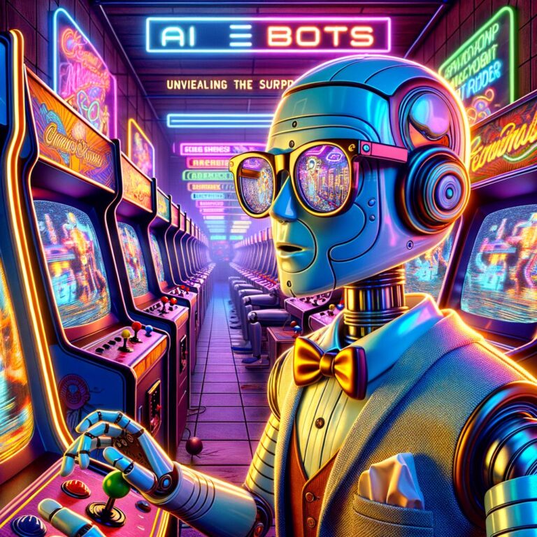 Generate an eye-catching fun arcade, high-quality featured image prompt for a blog post about: AI Bo