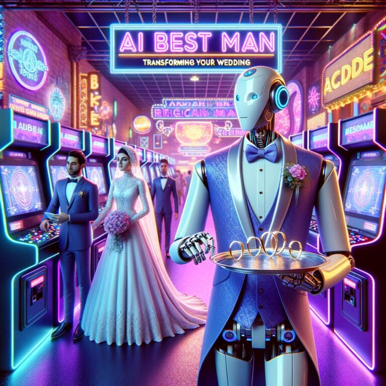 Generate an eye-catching fun arcade, high-quality featured image prompt for a blog post about: AI Be