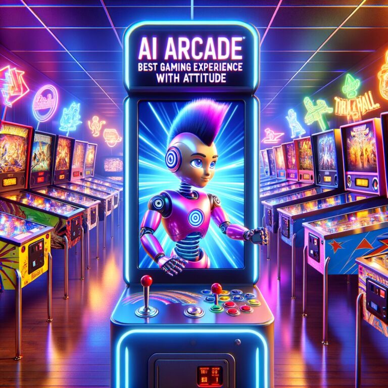 Generate an eye-catching fun arcade, high-quality featured image prompt for a blog post about: AI Ar