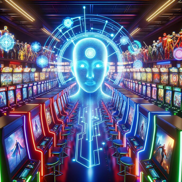 Generate an eye-catching fun arcade, high-quality featured image prompt for a blog post about: AI Pe