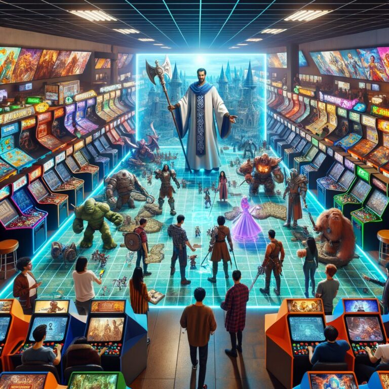 Generate an eye-catching fun arcade, high-quality featured image prompt for a blog post about: AI Du