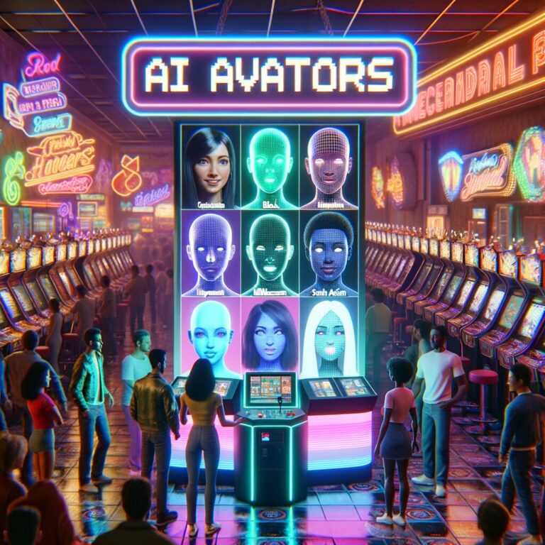 Generate an eye-catching fun arcade, high-quality featured image prompt for a blog post about: AI Av