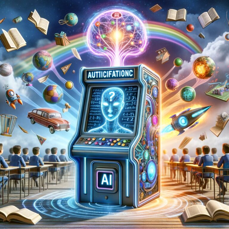 Generate an eye-catching fun arcade, high-quality featured image prompt for a blog post about: AI: T