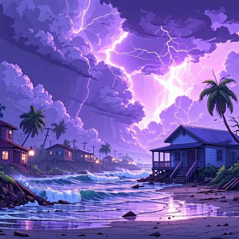 Generate an eye-catching, purple cool cartoon images: North Carolina Family’s Stunning Recovery Af