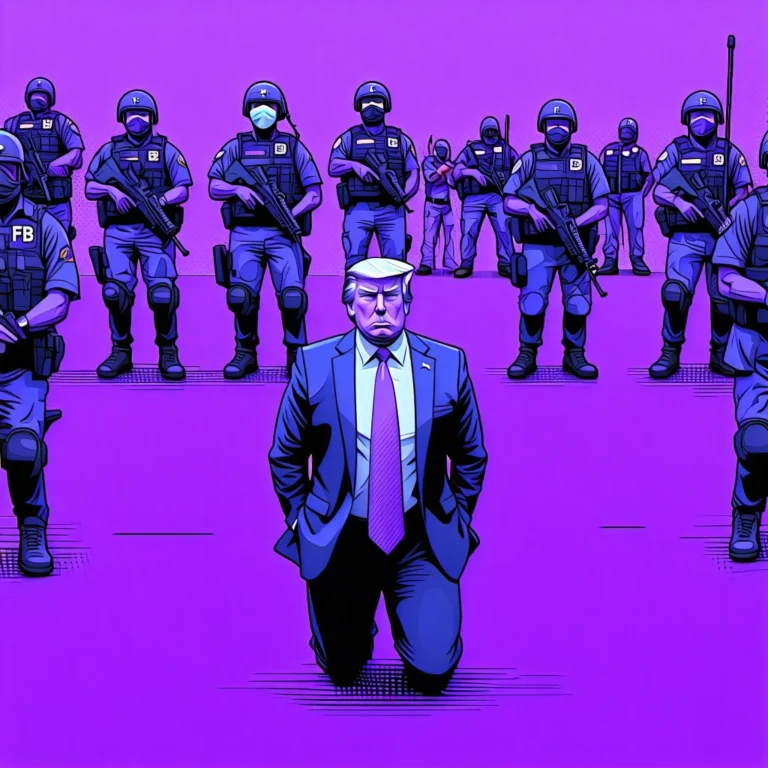 Generate an eye-catching, purple cool cartoon images: FBI Agents Fired After Shocking 2020 George Fl