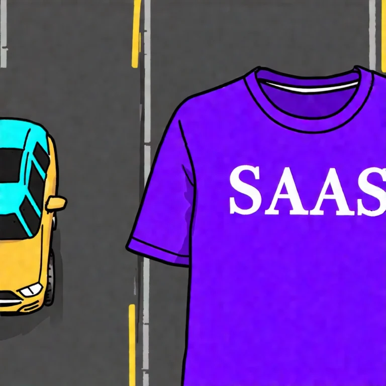 Generate an eye-catching, purple cool cartoon images: SaaS Shocker: Must-Have Freedom Shirt Sparks B