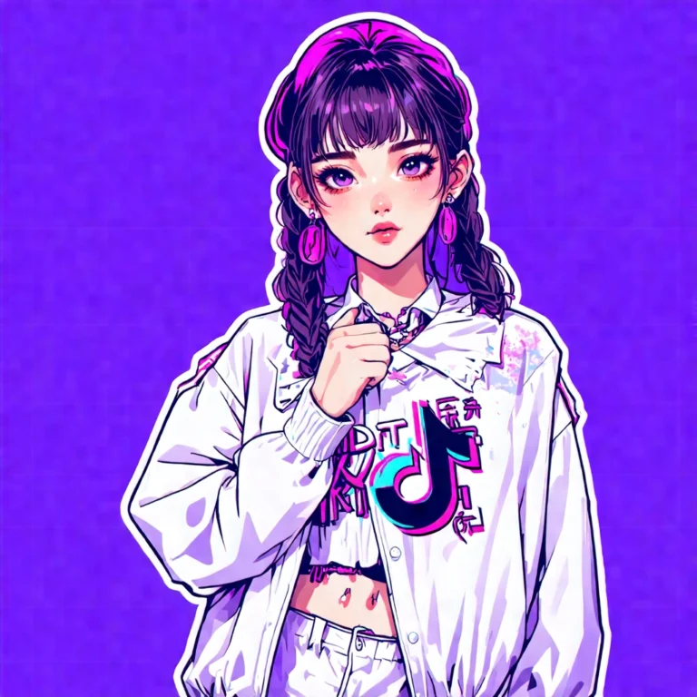 Generate an eye-catching, purple cool cartoon images: K-Pop Stans: The Stunning Truth Behind the US