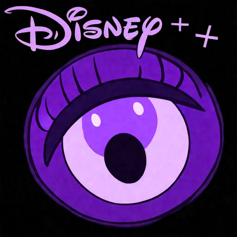 Generate an eye-catching, purple cool cartoon images: Disney+ Shows: The Shocking Best 55 You Must W