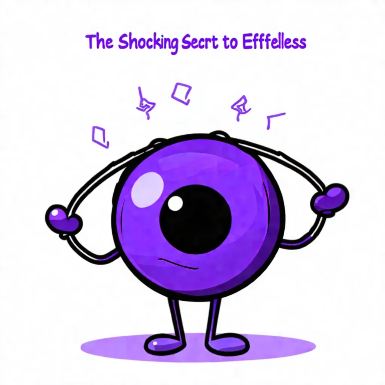 Generate an eye-catching, purple cool cartoon images: STEM Humor: The Shocking Secret to Effortless