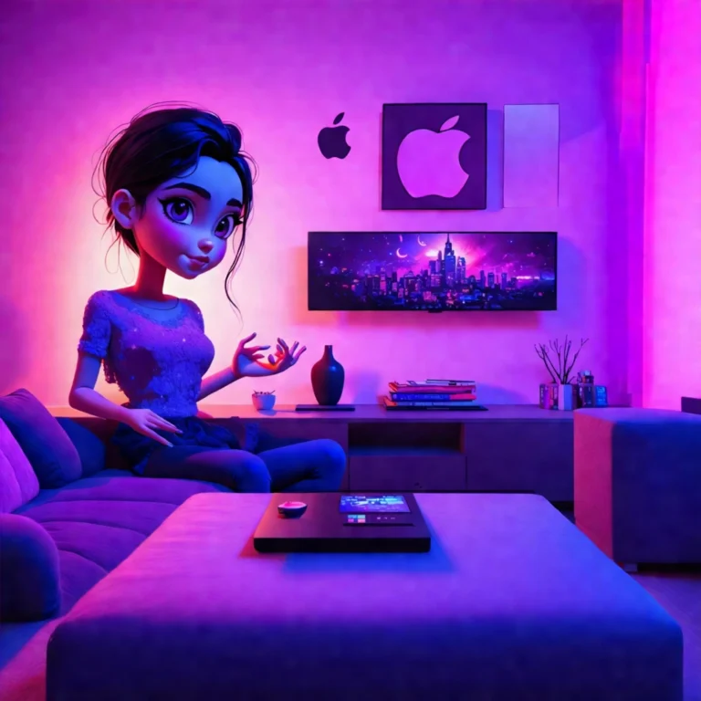 Generate an eye-catching, purple cool cartoon images: Best Apple TV Movies 2025: Stunning Picks You