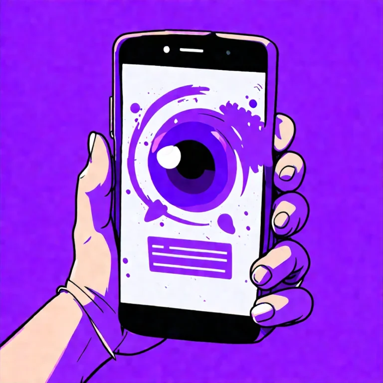 Generate an eye-catching, purple cool cartoon images: AI Will Kill the Smartphone: Shocking Future Y