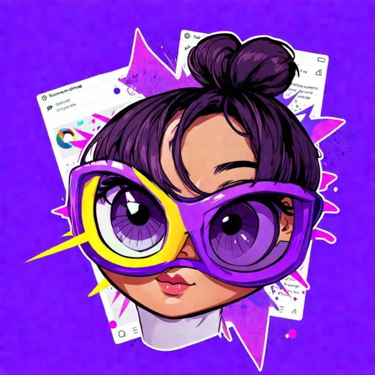 Generate an eye-catching, purple cool cartoon images: OnlyFans Shocks Business School with Exclusive