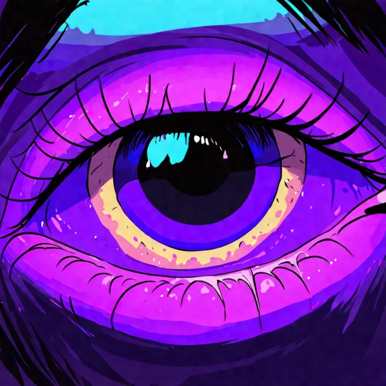 Generate an eye-catching, purple cool cartoon images: AI in Film: Stunning but Gross Tech Fuels Best