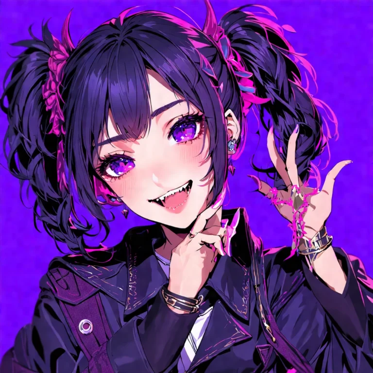 Generate an eye-catching, purple cool cartoon images: KPop Demon Hunters Star EJAE’s Shocking Rise