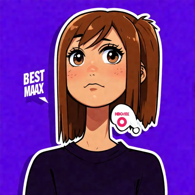 Generate an eye-catching, purple cool cartoon images: HBO Max Best Shows: Shocking Must-Have Picks f