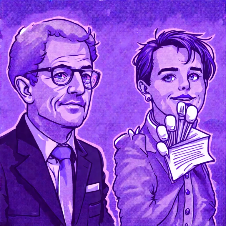 Generate an eye-catching, purple cool cartoon images: Conservative Lawmakers’ Stunning Porn Tax Pl