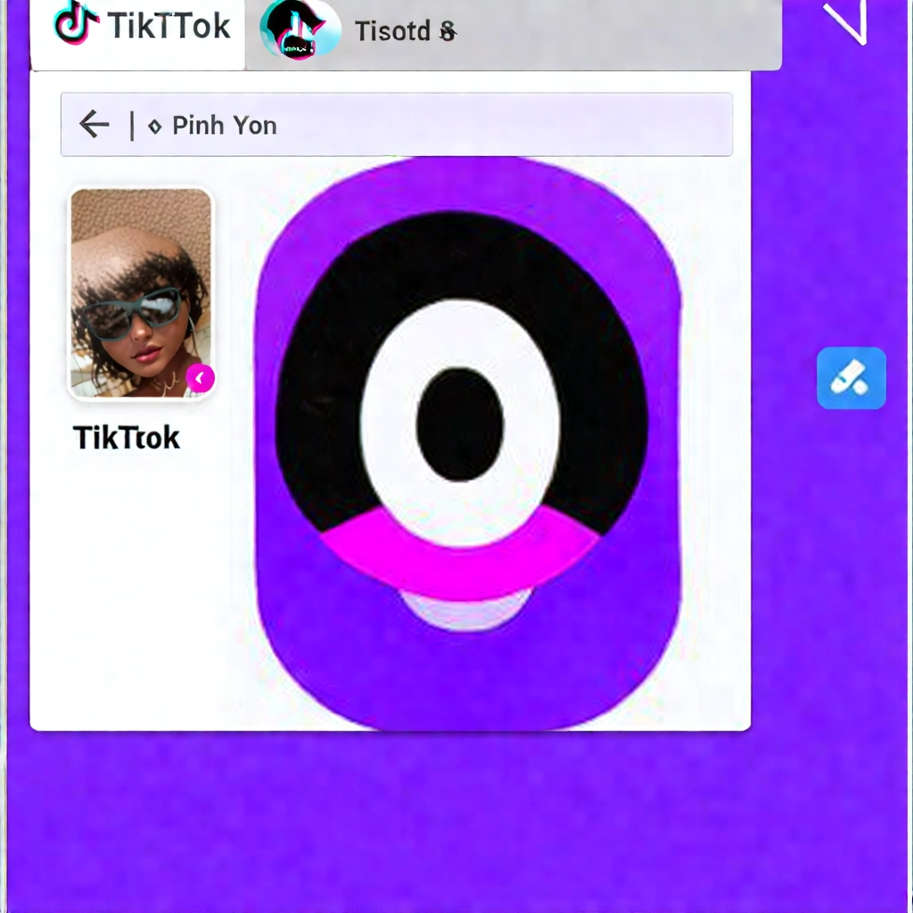Generate an eye-catching, purple cool cartoon images: Age Verification Controversy: TikTok’s Shock